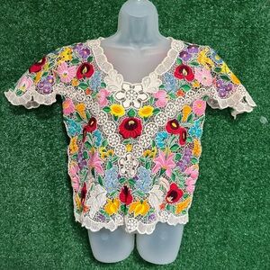 Floral Embroidered Lace Top